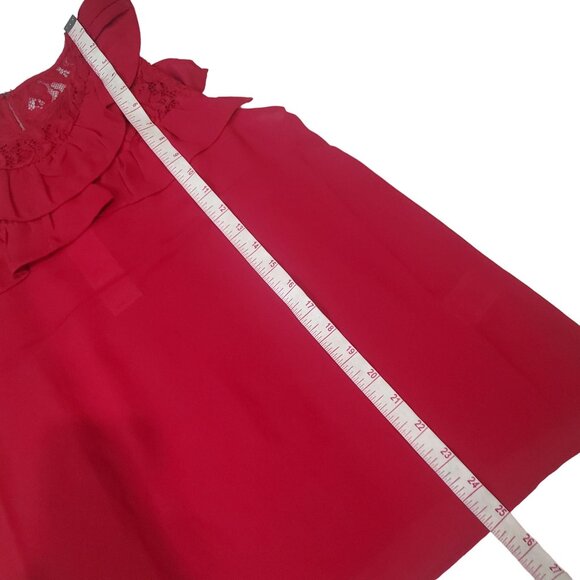 Bb Dakota womens blouse Size medium Red color sleeveless ruffle new $ 78 - Picture 6 of 15